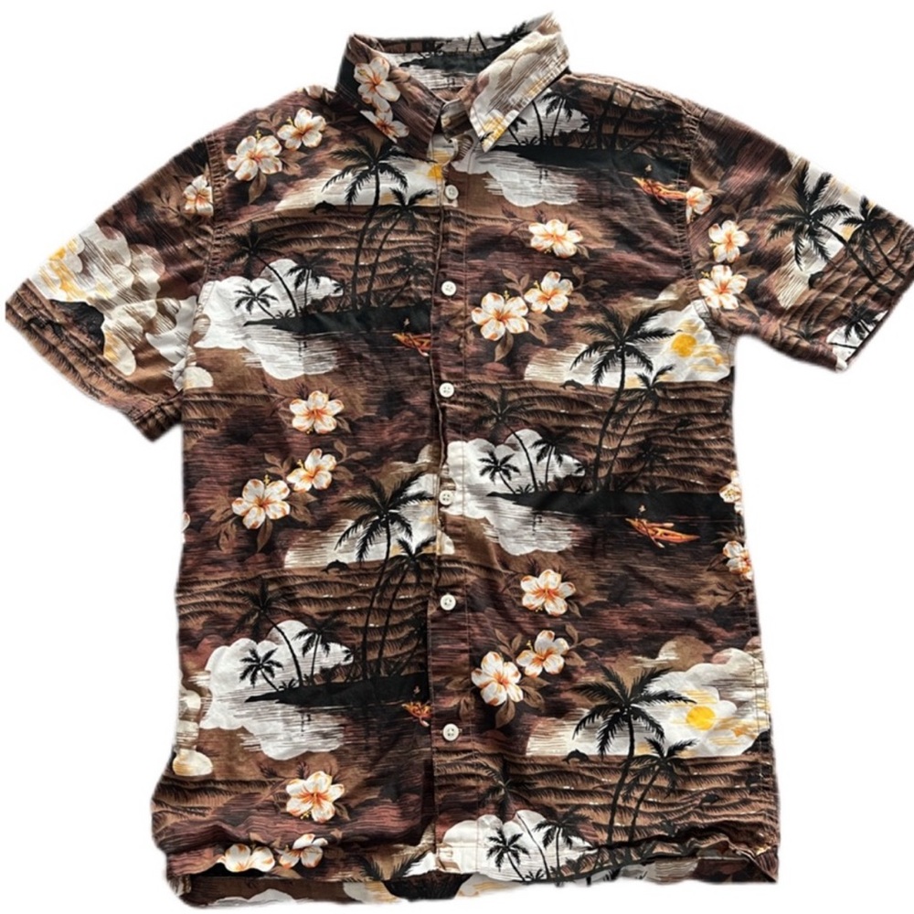 Old Navy tropical shirt size XL. 100% cotton, collar, short sleeve Hawaiian EUC
